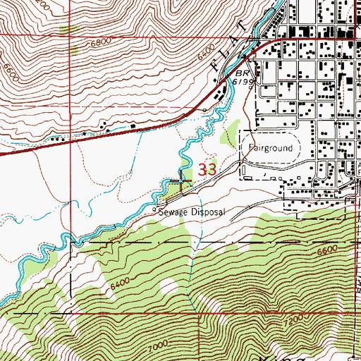 Topographic Map of Town of Jackson, WY