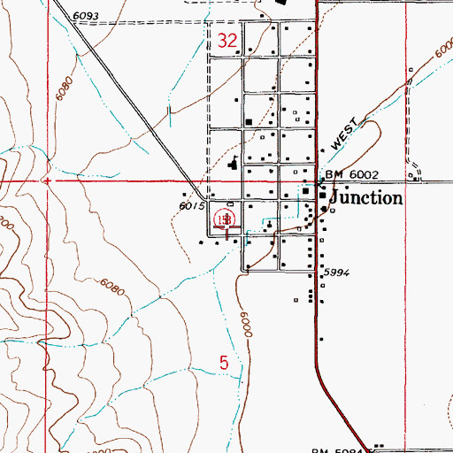 Topographic Map of Town of Junction, UT