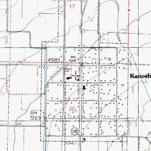 Topographic Map of Town of Kanosh, UT