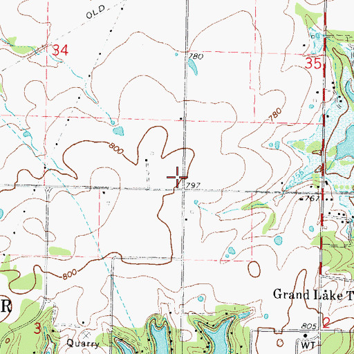 Topographic Map of Town of Ketchum, OK