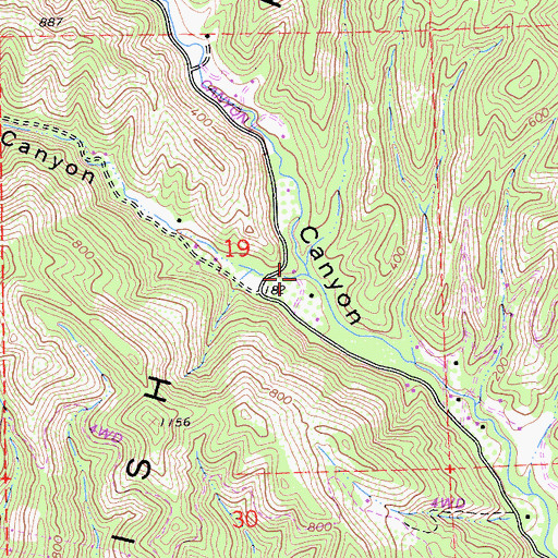 Topographic Map of Davis Canyon, CA