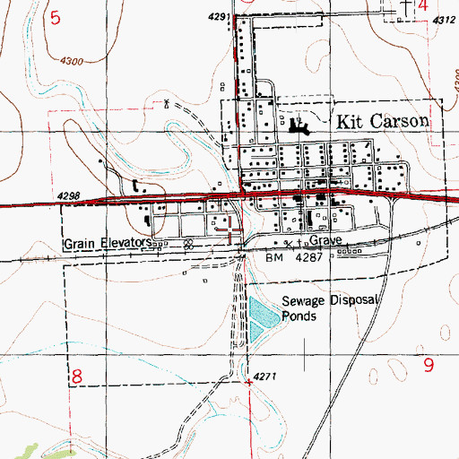Topographic Map of Town of Kit Carson, CO