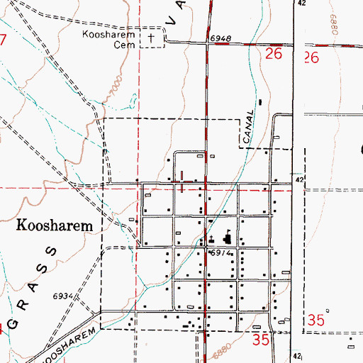 Topographic Map of Town of Koosharem, UT