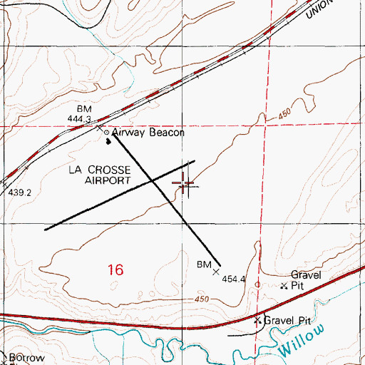 Topographic Map of Town of LaCrosse, WA