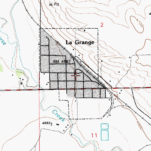 Topographic Map of Town of La Grange, WY