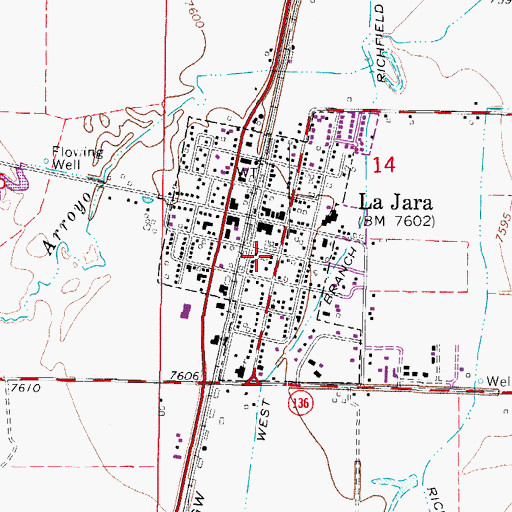 Topographic Map of Town of La Jara, CO