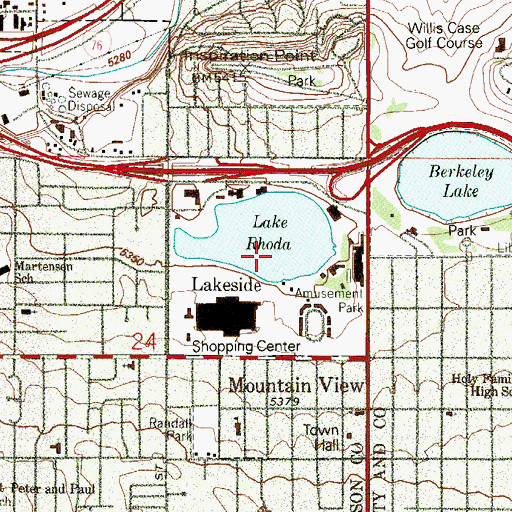 Topographic Map of Town of Lakeside, CO