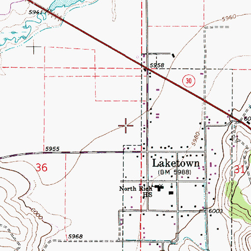 Topographic Map of Town of Laketown, UT