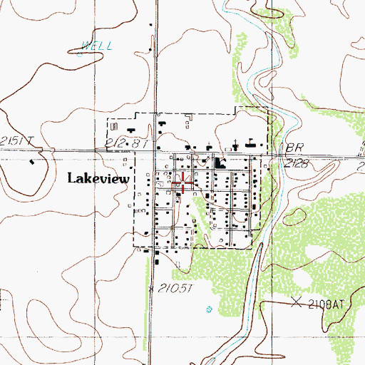Topographic Map of Town of Lakeview, TX