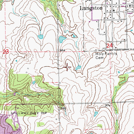 Topographic Map of Town of Langston, OK