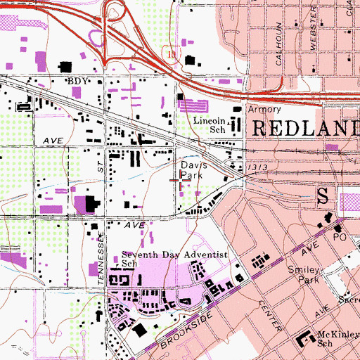 Topographic Map of Davis Park, CA