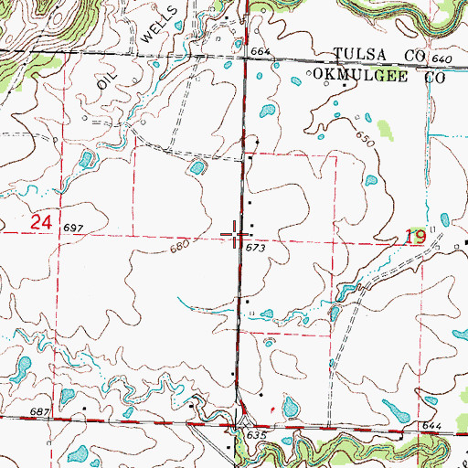 Topographic Map of Town of Liberty, OK
