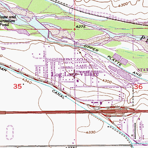 Topographic Map of Town of Log Lane Village, CO