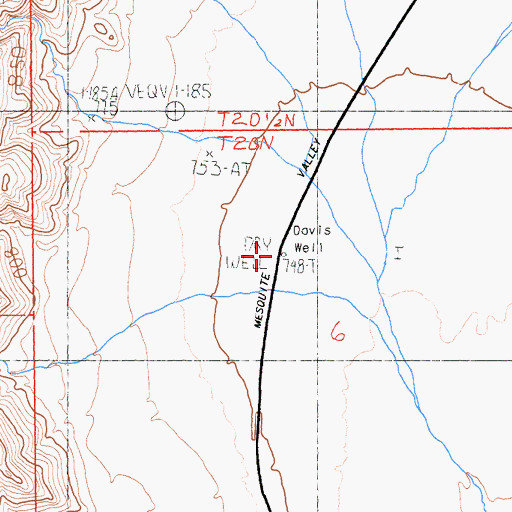 Topographic Map of Davis Well, CA