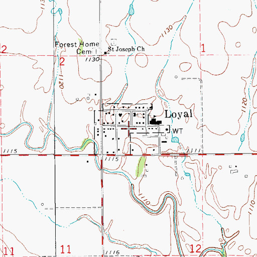 Topographic Map of Town of Loyal, OK