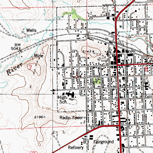 Topographic Map of Town of Lusk, WY