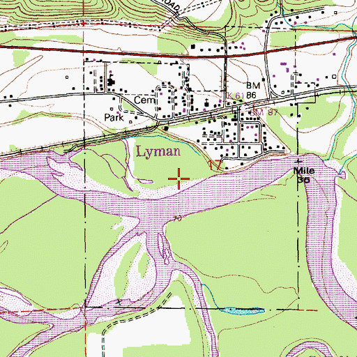 Topographic Map of Town of Lyman, WA
