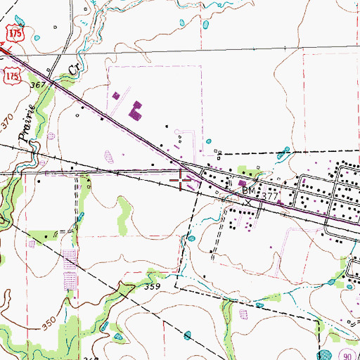 Topographic Map of Town of Mabank, TX