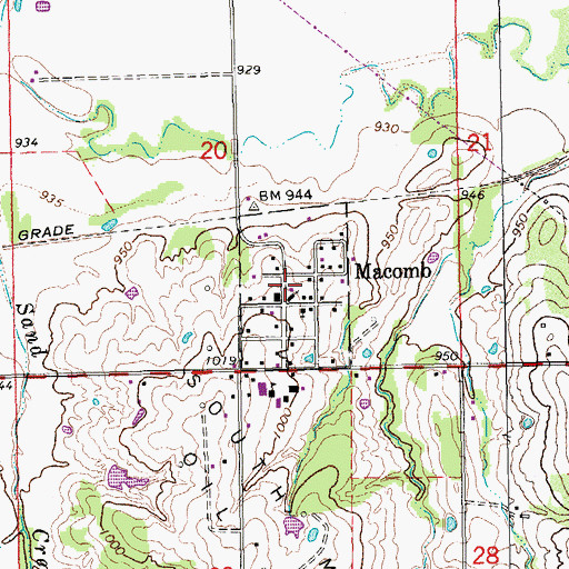 Topographic Map of Town of Macomb, OK