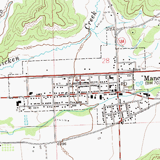 Topographic Map of Town of Mancos, CO