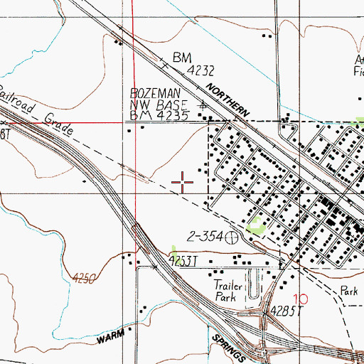 Topographic Map of Town of Manhattan, MT