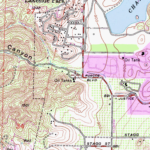 Topographic Map of Dayton Canyon, CA