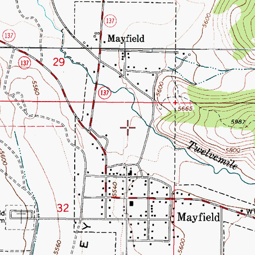 Topographic Map of Town of Mayfield, UT