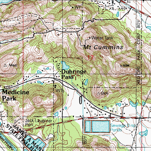 Topographic Map of Town of Medicine Park, OK