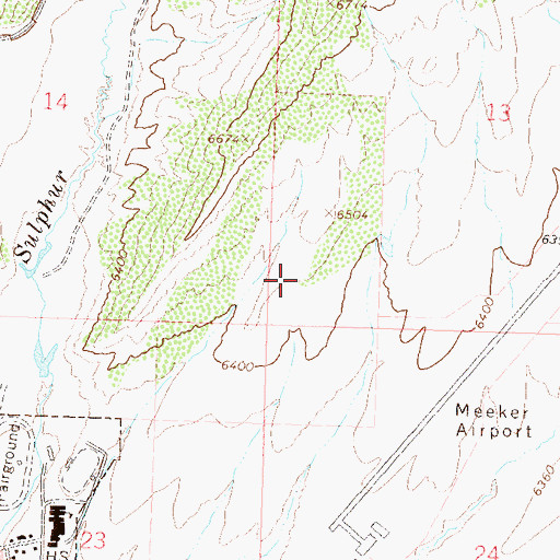 Topographic Map of Town of Meeker, CO