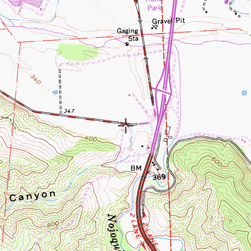 Topographic Map of De la Questa Canyon, CA