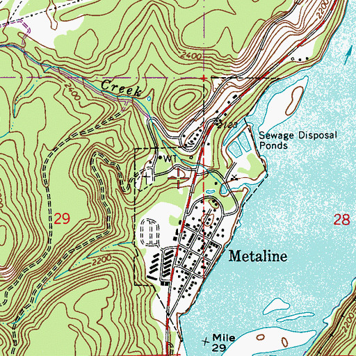 Topographic Map of Town of Metaline, WA