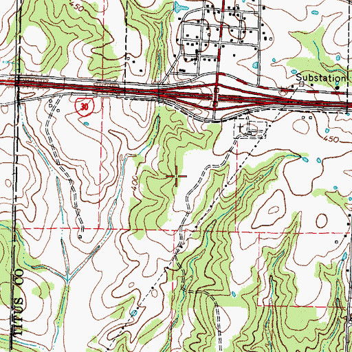 Topographic Map of Town of Miller's Cove, TX
