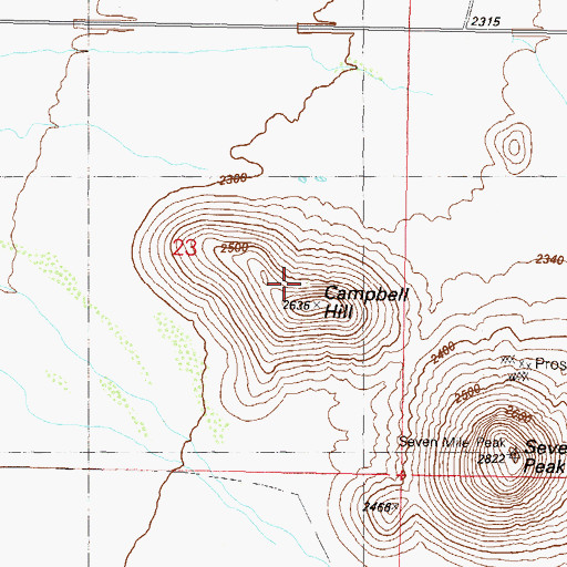 Topographic Map of Campbell Hill, AZ