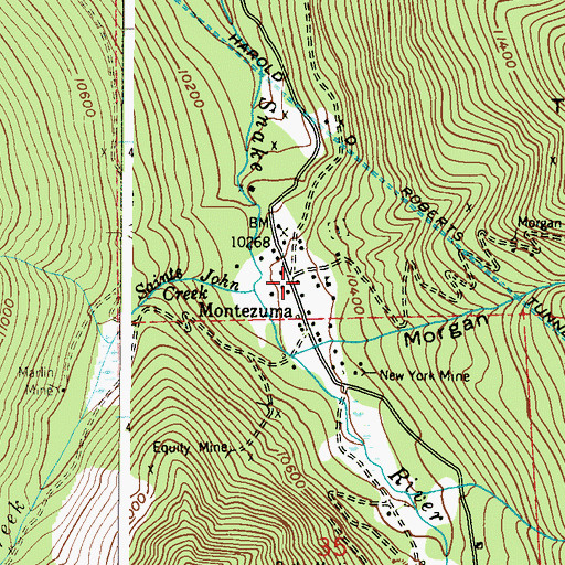 Topographic Map of Town of Montezuma, CO