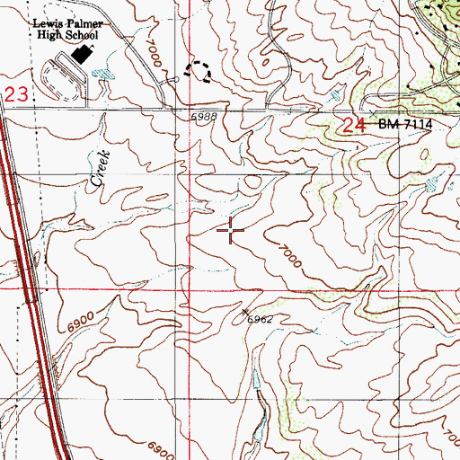 Topographic Map of Town of Monument, CO