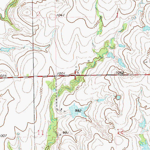 Topographic Map of Town of Mulhall, OK
