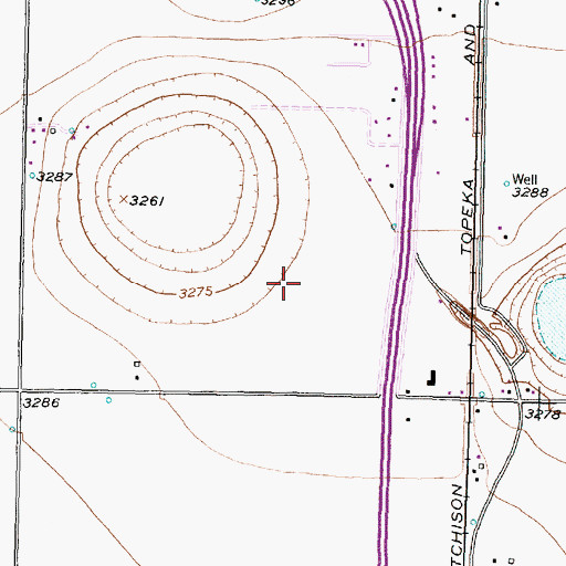 Topographic Map of Town of New Deal, TX