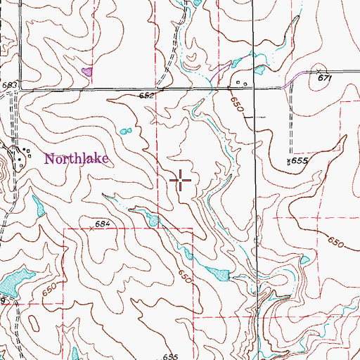 Topographic Map of Town of Northlake, TX