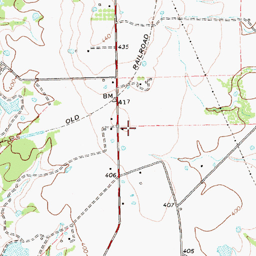 Topographic Map of Town of Oak Grove, TX