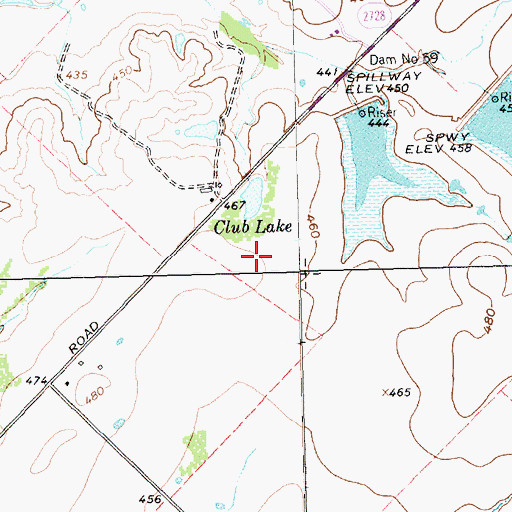 Topographic Map of Town of Oak Ridge, TX