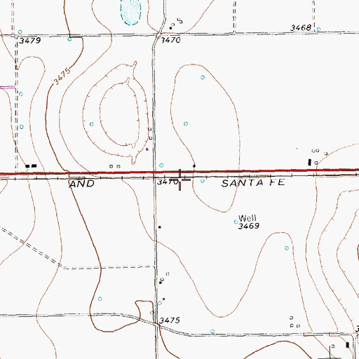 Topographic Map of Town of Opdyke West, TX