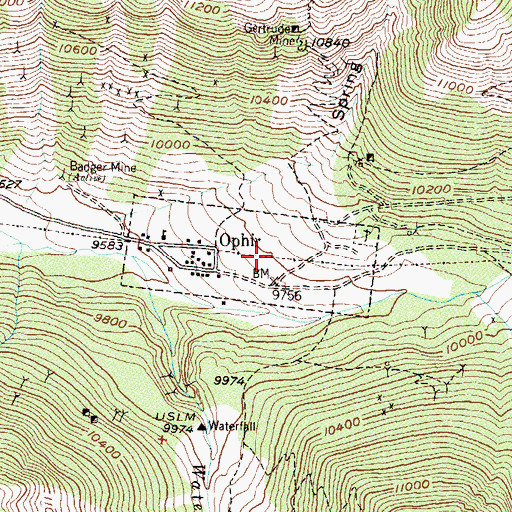 Topographic Map of Town of Ophir, CO