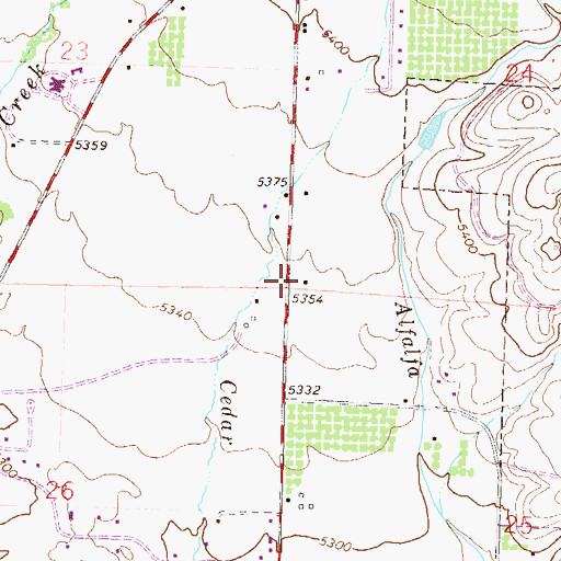 Topographic Map of Town of Orchard City, CO