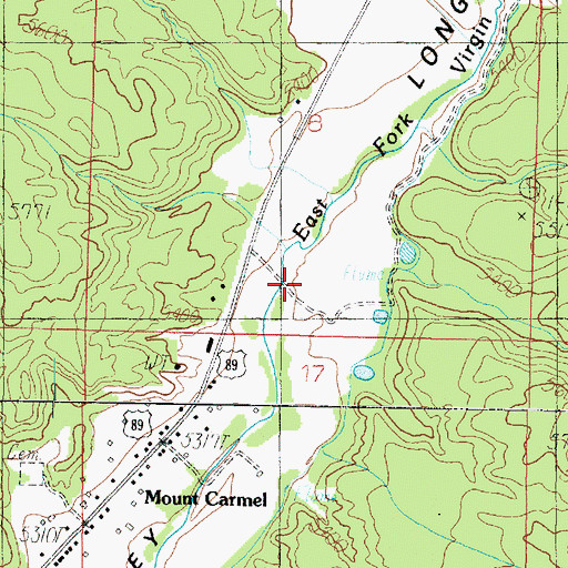 Topographic Map of Town of Orderville, UT