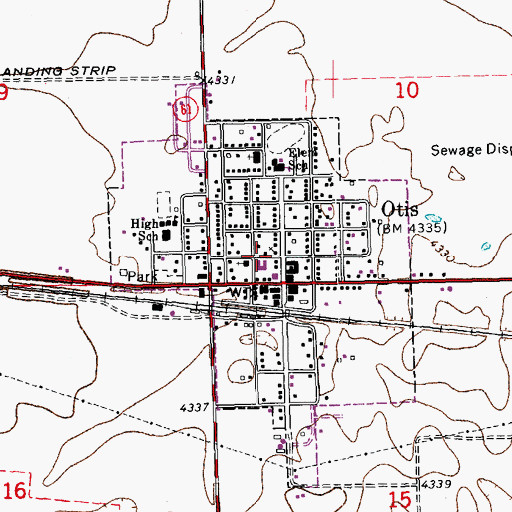 Topographic Map of Town of Otis, CO