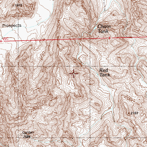 Topographic Map of Red Tank, AZ