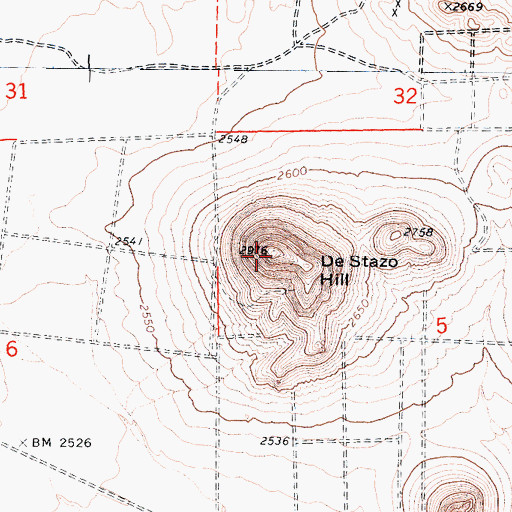 Topographic Map of De Stazo Hill, CA