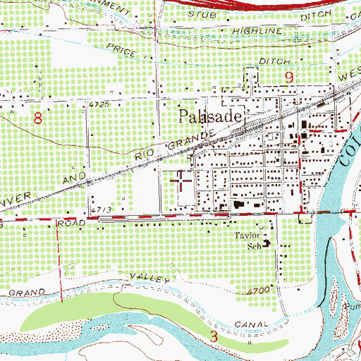 Topographic Map of Town of Palisade, CO