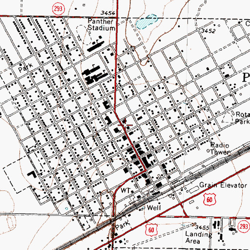Topographic Map of Town of Panhandle, TX