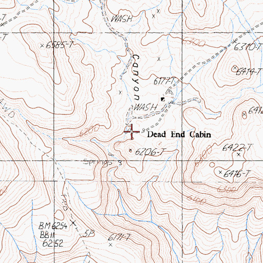 Topographic Map of Dead End Cabin, CA